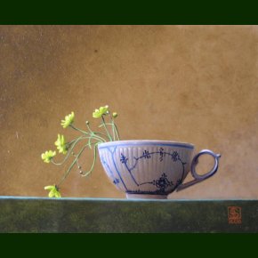 Smrblomster i musselmalet kop