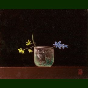 Vorterod og scilla i storkeglas