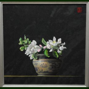 Blomstrende blegren i gammel kinesisk skl