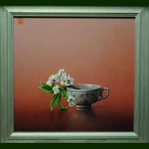 bleblomster i musselmalet kop