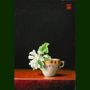 bleblomster i en gammel kop