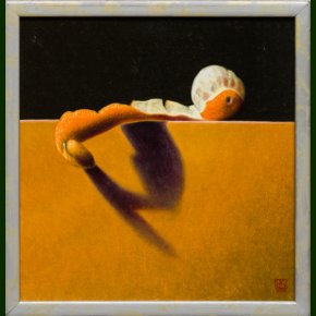 Orange partley peeled 