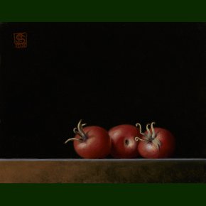 Tre hjemmedyrkede tomater